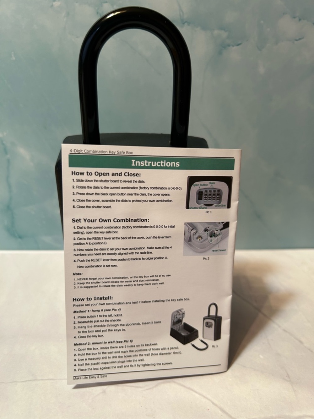 Black Portable Key Lock Box - Picture 2 of 6
